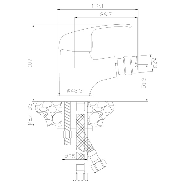 Смеситель Rossinka Y35-51 для биде