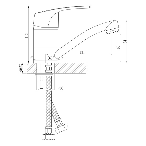Смеситель Rossinka D40-22 для кухни