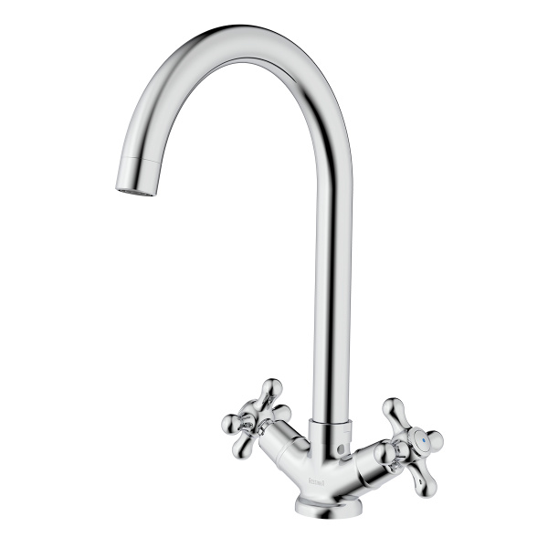 Смеситель Rossinka H02-76 для кухни с высоким поворотным изливом