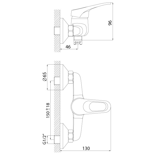 Смеситель Rossinka B35-41 для душа Смеситель Rossinka B35-41 для душа