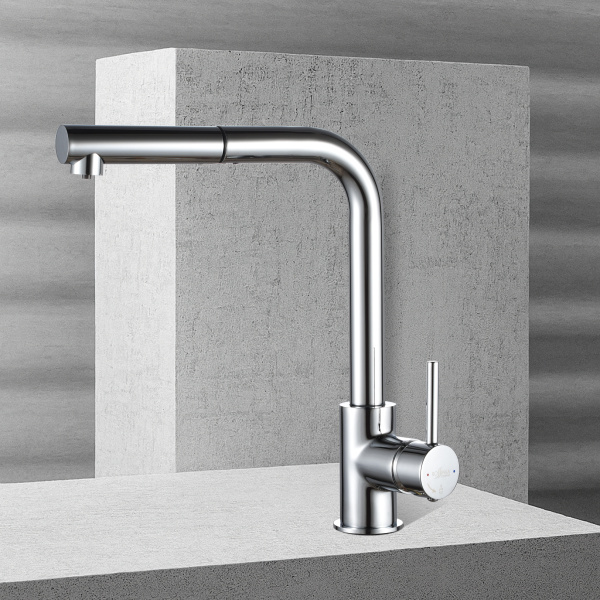 Смеситель Rossinka Z35-37 для кухни с вытяжным изливом и подключением к фильтру питьевой воды