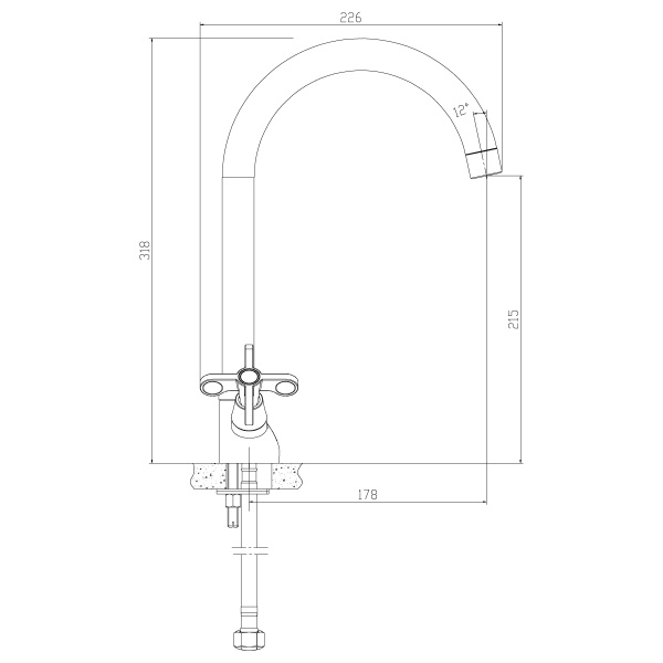 Смеситель Rossinka RS42-72 для кухни