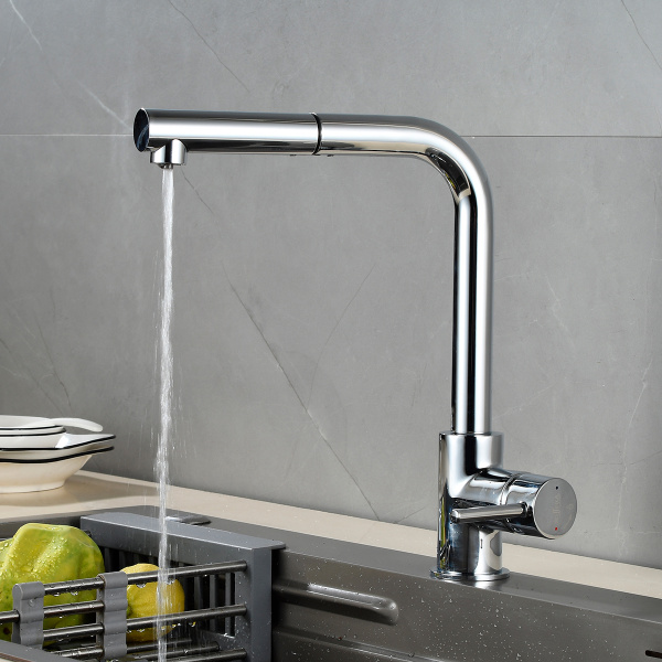 Смеситель Rossinka Z35-37 для кухни с вытяжным изливом и подключением к фильтру питьевой воды