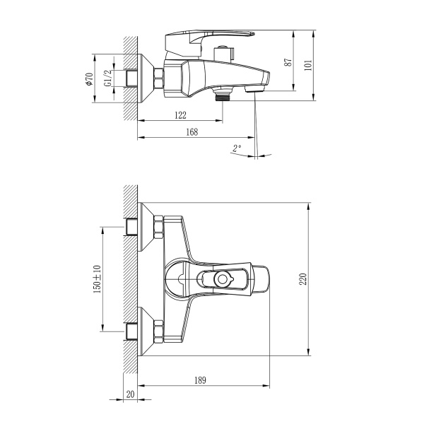 Смеситель Rossinka T40-31 для ванны Смеситель Rossinka T40-31 для ванны