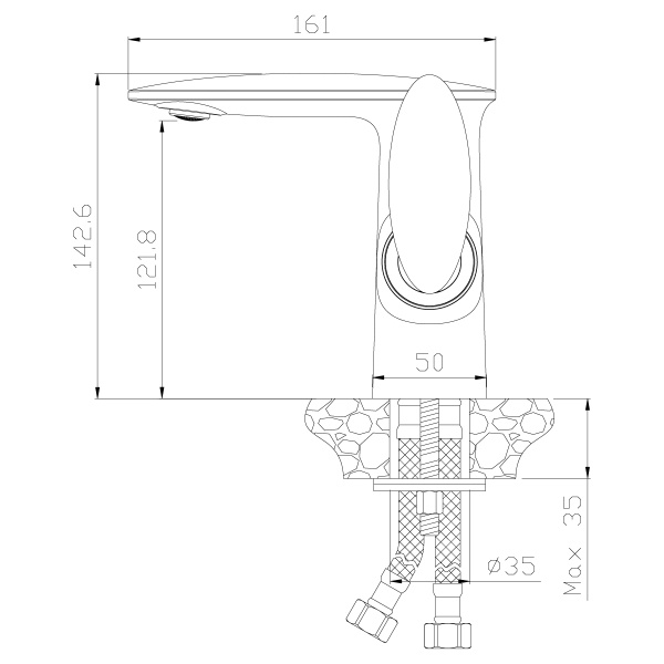Смеситель Rossinka RS30-11W для раковины Смеситель Rossinka RS30-11W для раковины