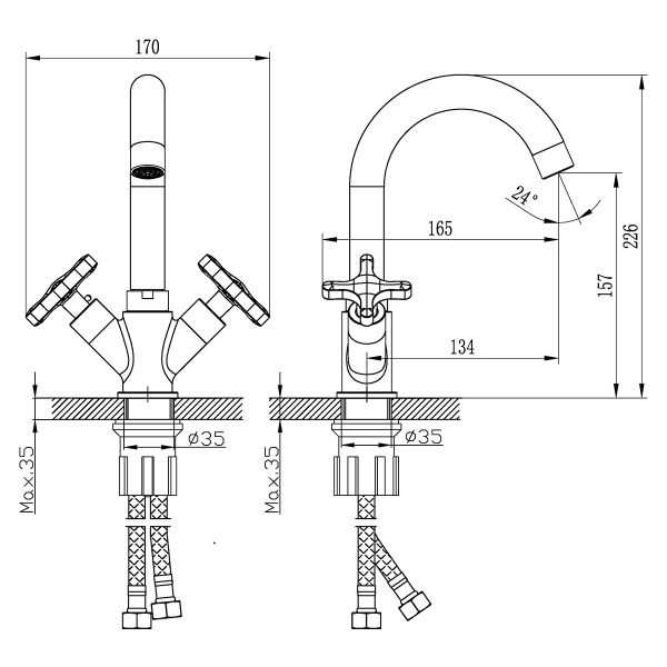 Смеситель Rossinka RS39-62U для раковины