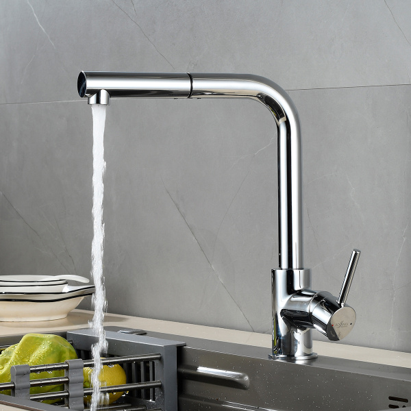 Смеситель Rossinka Z35-37 для кухни с вытяжным изливом и подключением к фильтру питьевой воды