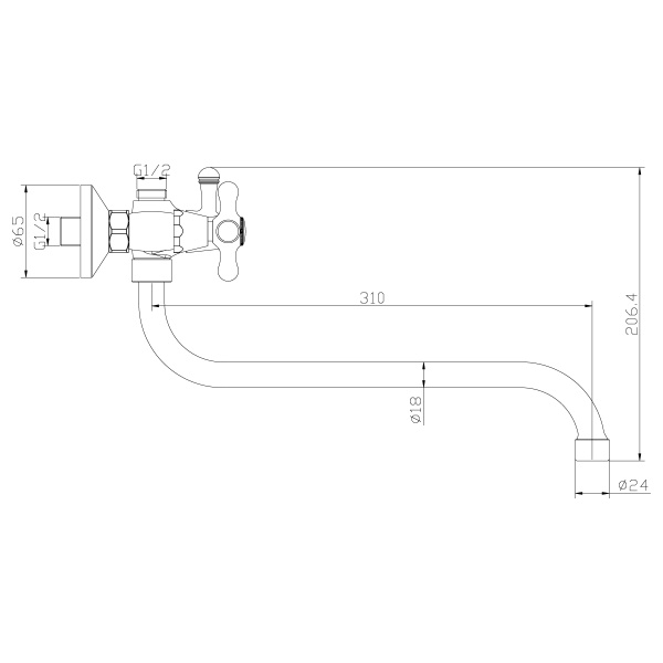 Смеситель Rossinka Y02-82 для ванны универсальный Смеситель Rossinka Y02-82 для ванны универсальный